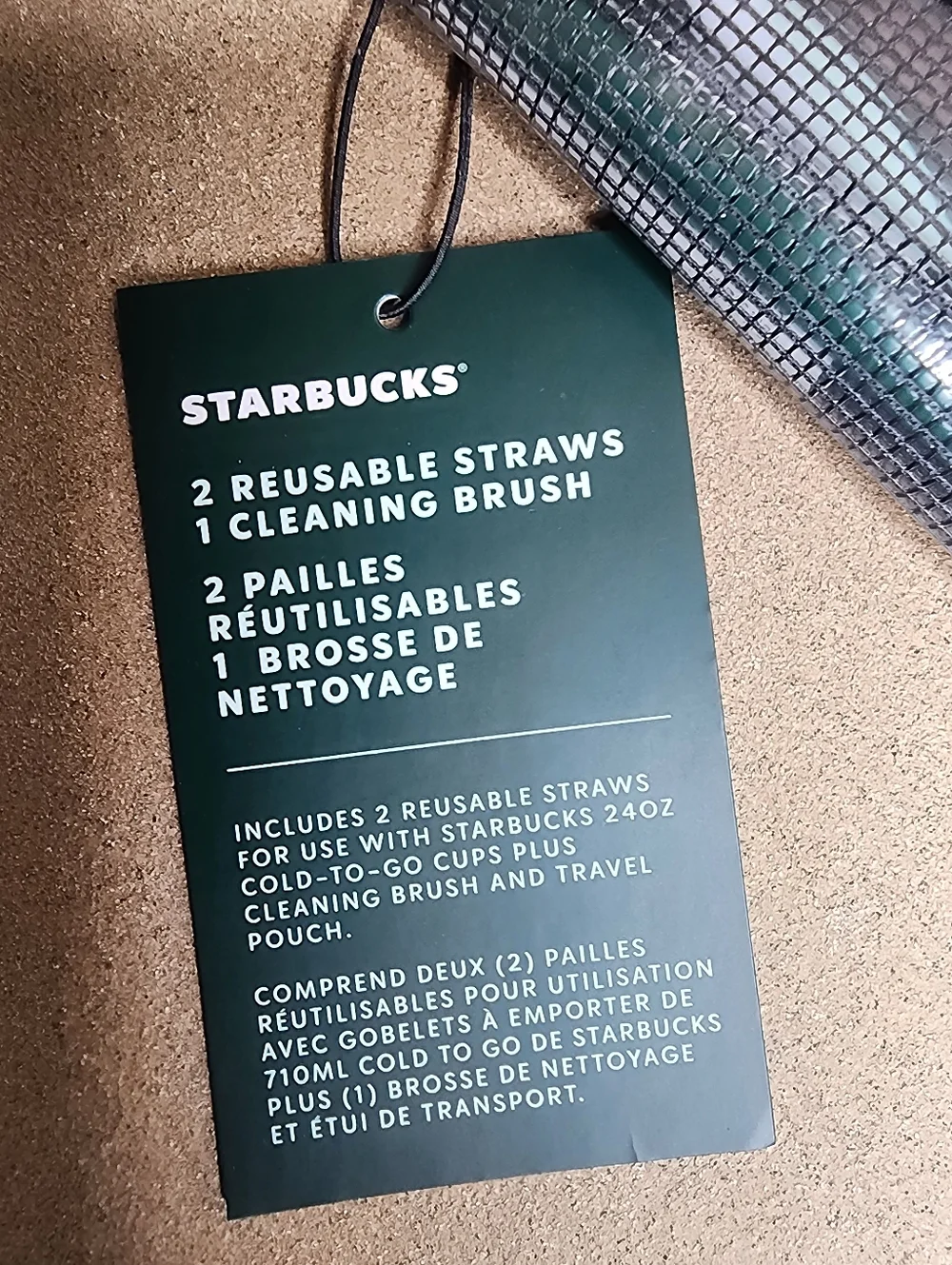 NWT Starbucks Reusable Straw Kit 2 Straws, Cleaner, And Pouch